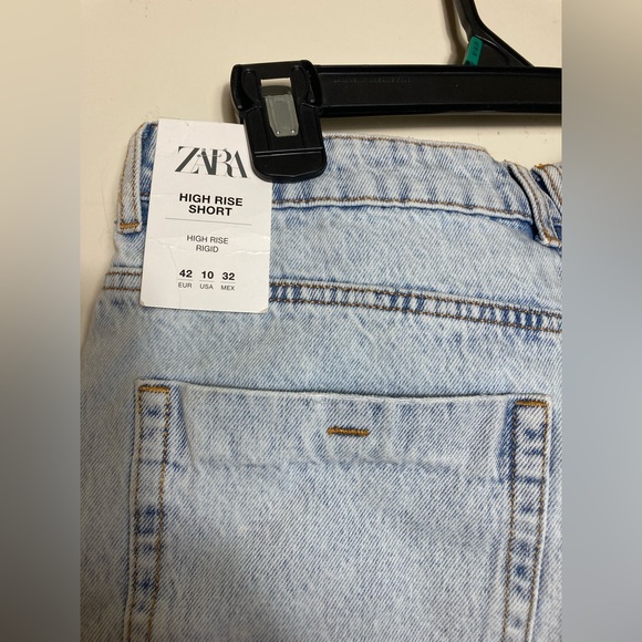 NWT ZARA High Rise Short Rigid Jean Denim Shorts Size 10 - Picture 4 of 8